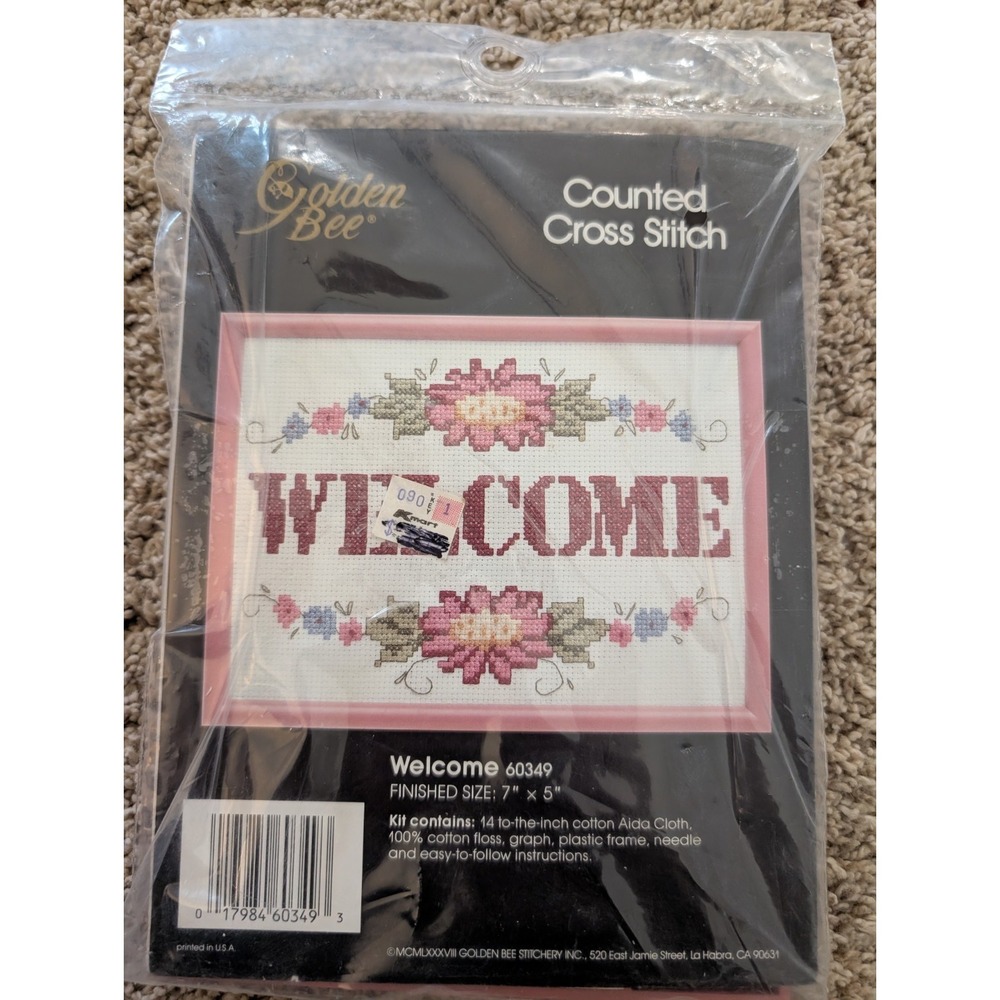 Golden Bee Cross-Stitch Kit #60349 "Welcome", NEW